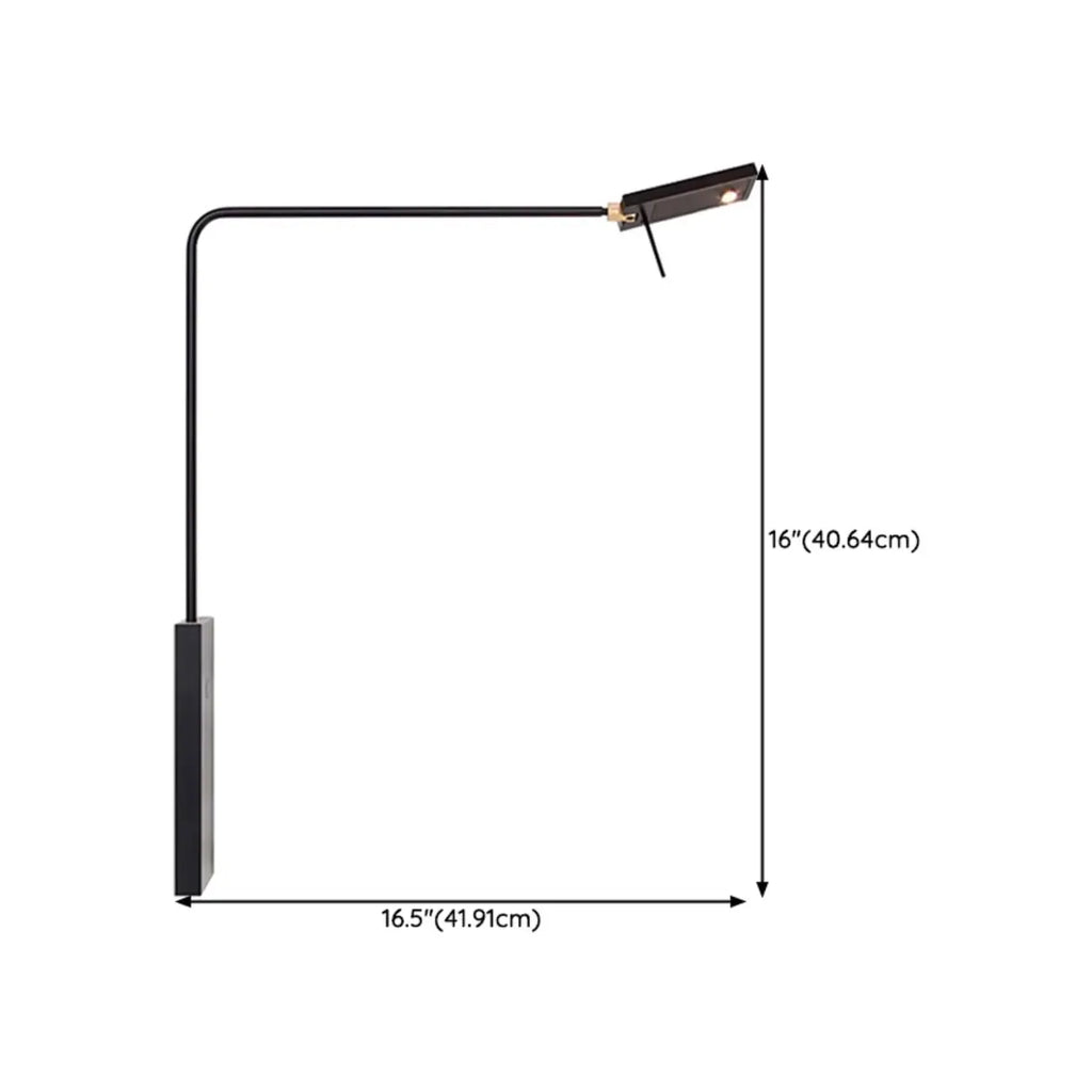 1-Light Black Metal Hardwired Small Swing Arm Wall Light