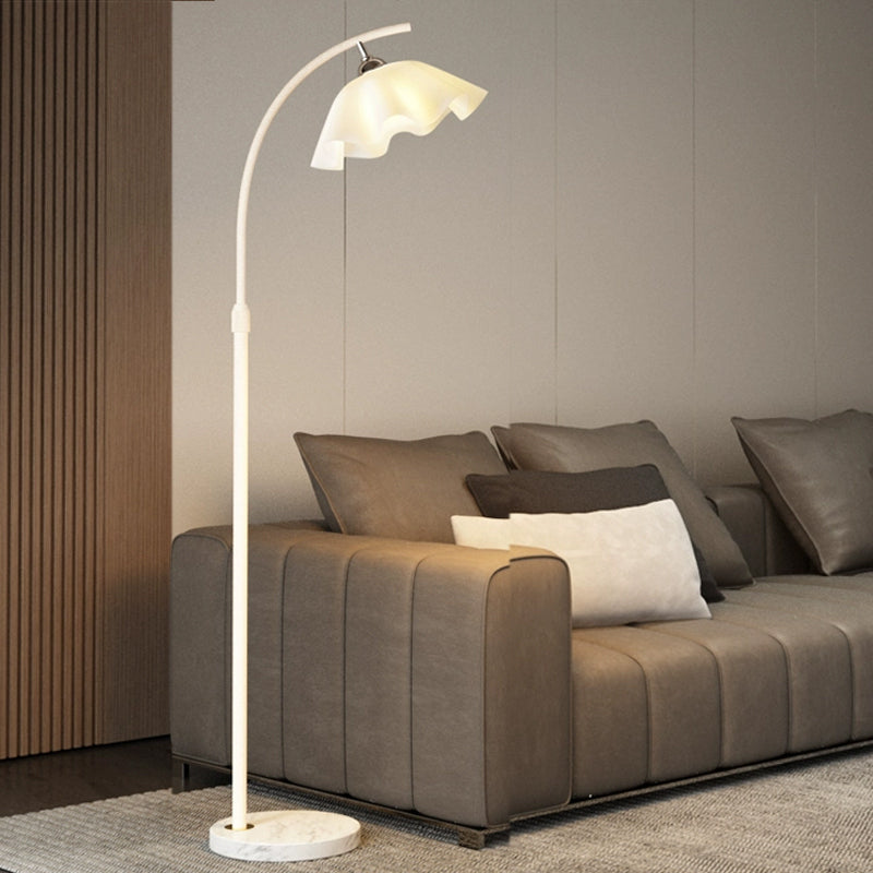 Modern Acrylic Flower Adjustable Black Floor Lamp