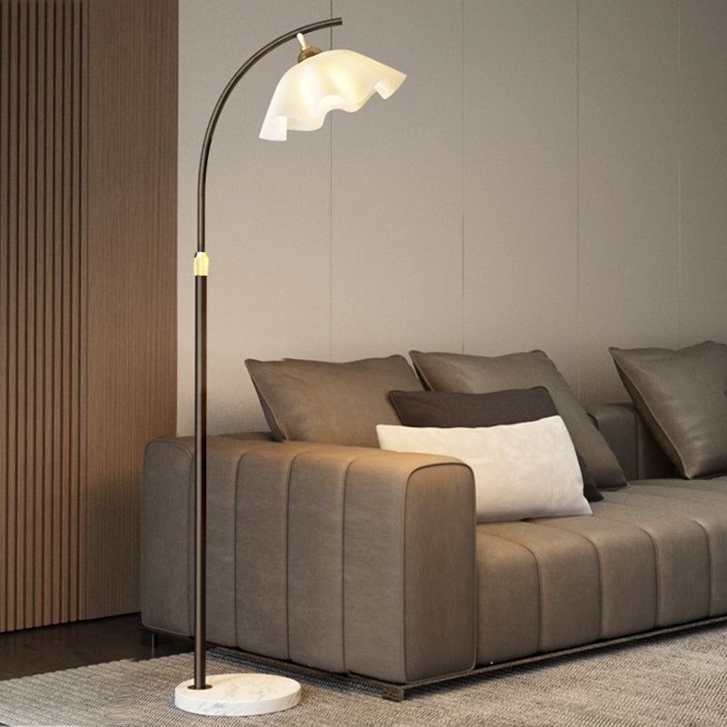 Modern Acrylic Flower Adjustable Black Floor Lamp