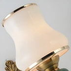 Vintage Brass Dual Arm Wall Sconce with Crystal Accents