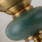 Vintage Brass Dual Arm Wall Sconce with Crystal Accents