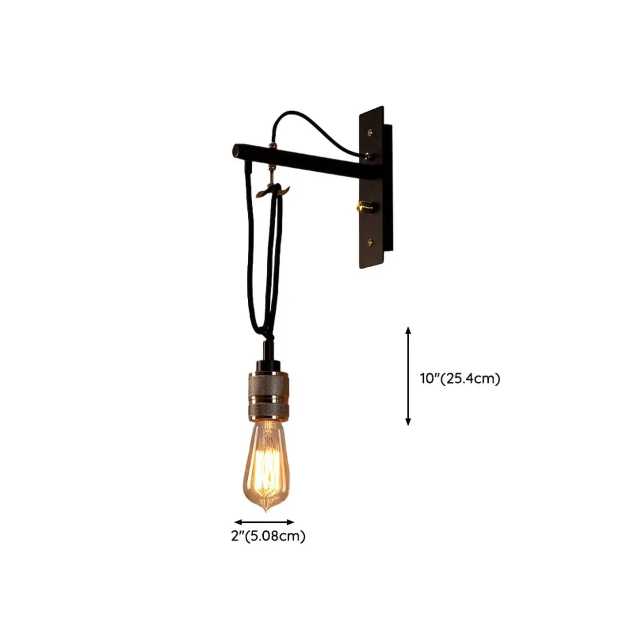 Industrial Metal Black Swing Arm Wall Light