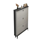 Entryway Grey/White Drop Front Shoe Storage Cabinet