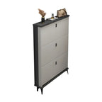 Entryway Grey/White Drop Front Shoe Storage Cabinet