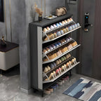 Entryway Grey/White Drop Front Shoe Storage Cabinet