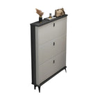 Entryway Grey/White Drop Front Shoe Storage Cabinet