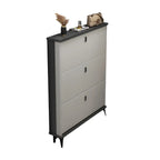 Entryway Grey/White Drop Front Shoe Storage Cabinet