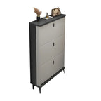 Entryway Grey/White Drop Front Shoe Storage Cabinet