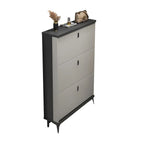 Entryway Grey/White Drop Front Shoe Storage Cabinet