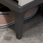 Entryway Grey/White Drop Front Shoe Storage Cabinet