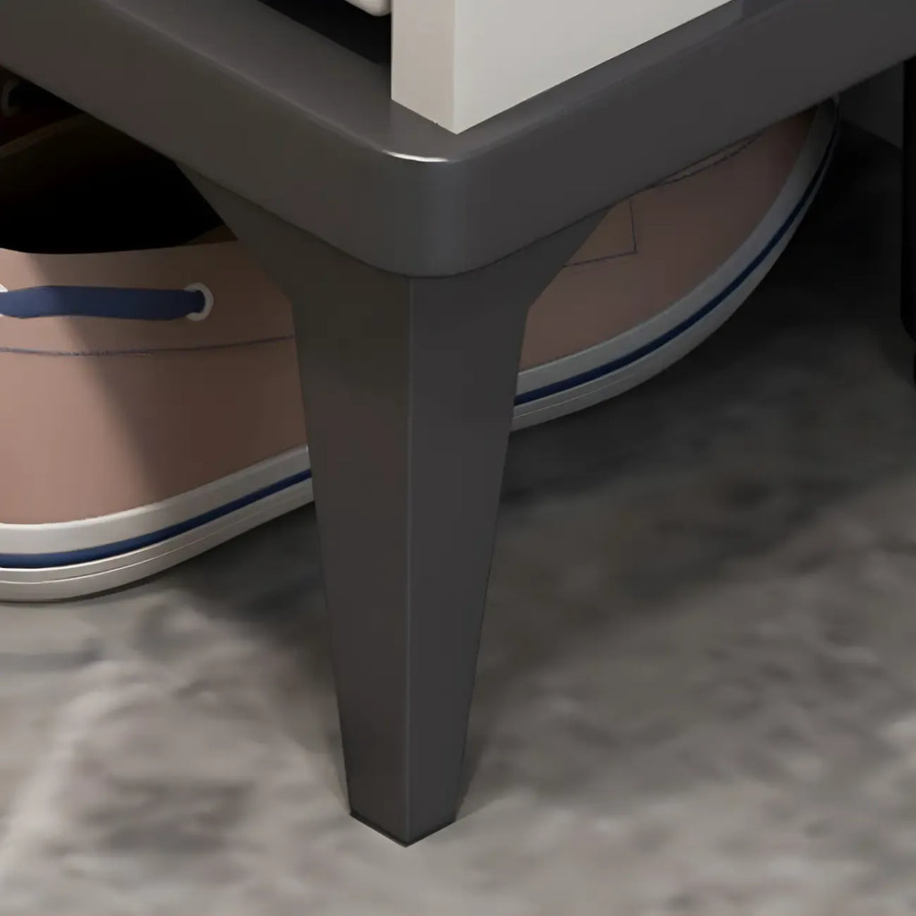 Entryway Grey/White Drop Front Shoe Storage Cabinet