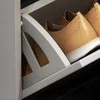 Entryway Grey/White Drop Front Shoe Storage Cabinet