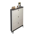 Entryway Grey/White Drop Front Shoe Storage Cabinet