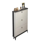 Entryway Grey/White Drop Front Shoe Storage Cabinet
