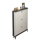 Entryway Grey/White Drop Front Shoe Storage Cabinet