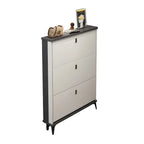 Entryway Grey/White Drop Front Shoe Storage Cabinet