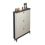 Entryway Grey/White Drop Front Shoe Storage Cabinet