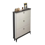 Entryway Grey/White Drop Front Shoe Storage Cabinet