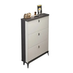 Entryway Grey/White Drop Front Shoe Storage Cabinet