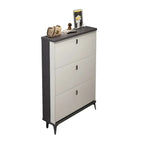 Entryway Grey/White Drop Front Shoe Storage Cabinet