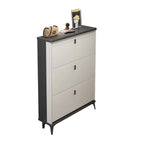 Entryway Grey/White Drop Front Shoe Storage Cabinet