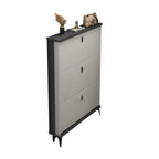 Entryway Grey/White Drop Front Shoe Storage Cabinet