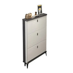 Entryway Grey/White Drop Front Shoe Storage Cabinet