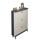 Entryway Grey/White Drop Front Shoe Storage Cabinet