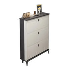 Entryway Grey/White Drop Front Shoe Storage Cabinet