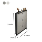 Entryway Grey/White Drop Front Shoe Storage Cabinet