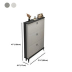 Entryway Grey/White Drop Front Shoe Storage Cabinet