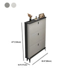 Entryway Grey/White Drop Front Shoe Storage Cabinet