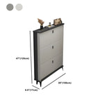 Entryway Grey/White Drop Front Shoe Storage Cabinet