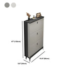 Entryway Grey/White Drop Front Shoe Storage Cabinet