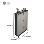 Entryway Grey/White Drop Front Shoe Storage Cabinet