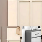 Cream White Wood Shoe Cabinet with Shoe Lattice