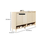 Cream White Wood Shoe Cabinet with Shoe Lattice