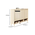 Cream White Wood Shoe Cabinet with Shoe Lattice