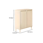 Cream White Wood Shoe Cabinet with Shoe Lattice