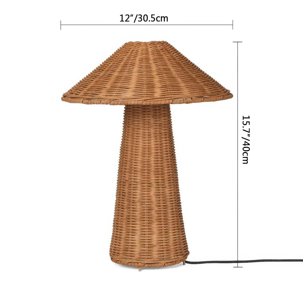 Tropical Natural Rattan Led Table Lamp for Bedroom