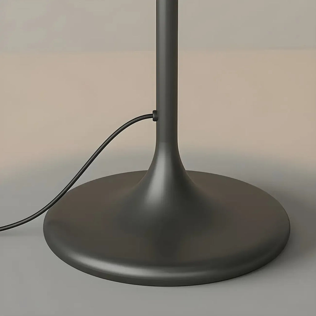 63 Black Metal Modern Floor Lamp with Shelf & LED Light
