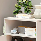 Modern White Tall Shoe Cabinet with Adjustable Shelves