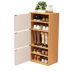 Modern White Tall Shoe Cabinet with Adjustable Shelves