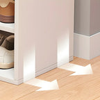 Modern White Tall Shoe Cabinet with Adjustable Shelves