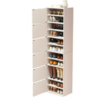 Modern White Tall Shoe Cabinet with Adjustable Shelves