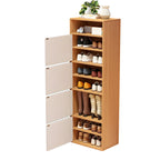 Modern White Tall Shoe Cabinet with Adjustable Shelves