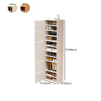 Modern White Tall Shoe Cabinet with Adjustable Shelves