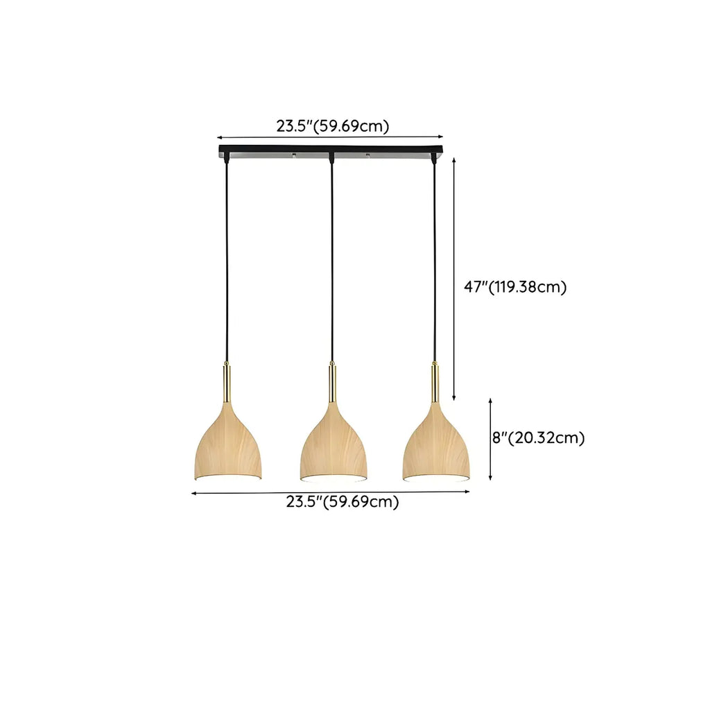 3-Light Modern Adjustable Length Island Pendant Light for Kitchen