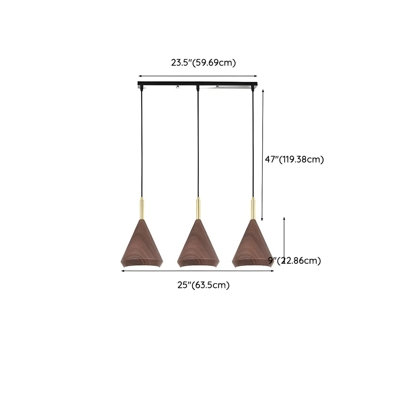 3-Light Modern Adjustable Length Island Pendant Light for Kitchen