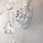 Vintage Silver Candelabra Clear Crystal Wall Sconce